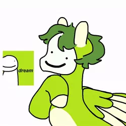 Size: 768x768 | Tagged: safe, artist:bunnyhoneymatsu, derpibooru import, ponified, pegasus, pony, dream (youtuber), male, mask, mcyt, minecraft, smiling, solo, wings, youtuber