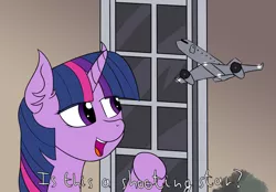 Size: 1800x1250 | Tagged: safe, artist:ngnir, derpibooru import, twilight sparkle, pony, airplanes (song), atg 2020, is this a pigeon, meme, newbie artist training grounds, plane