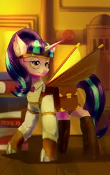 Size: 648x1024 | Tagged: safe, artist:ninebuttom, derpibooru import, starlight glimmer, pony, unicorn, artificial wings, augmented, bag, clothes, mechanical wing, monocle, s5 starlight, saddle bag, solo, steampunk, wings