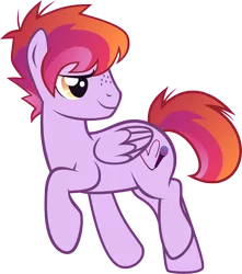 Size: 2150x2432 | Tagged: safe, artist:inkandmystery, derpibooru import, oc, oc:heart throb (ice1517), unofficial characters only, pegasus, pony, freckles, male, multicolored hair, raised hoof, raised leg, simple background, solo, stallion, transparent background