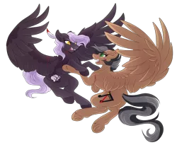 Size: 6368x5224 | Tagged: semi-grimdark, artist:amazing-artsong, derpibooru import, oc, oc:artsong, oc:cloudy night, unofficial characters only, pegasus, pony, absurd resolution, blood, female, fight, mare, simple background, transparent background