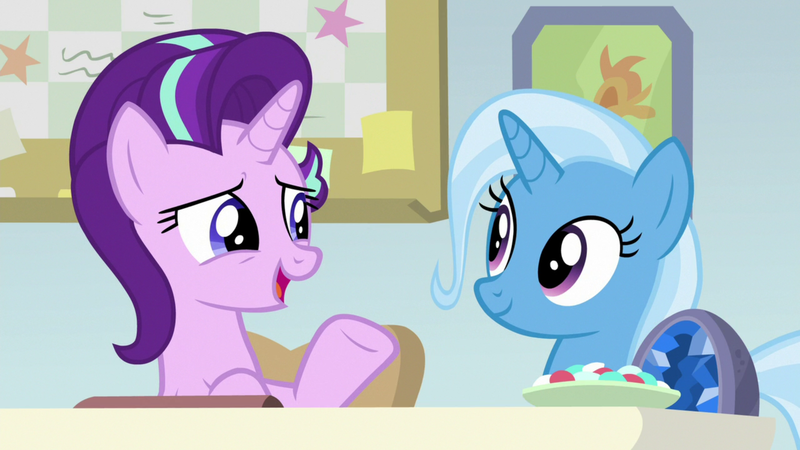 Size: 1920x1080 | Tagged: safe, derpibooru import, screencap, starlight glimmer, trixie, unicorn, a horse shoe-in