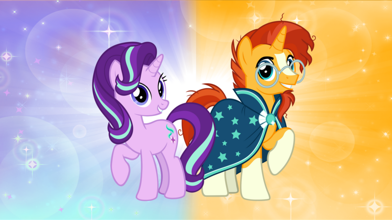 Size: 1280x719 | Tagged: safe, artist:andoanimalia, derpibooru import, starlight glimmer, sunburst, unicorn