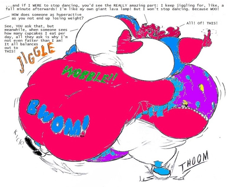 Size: 768x631 | Tagged: 1000 hours in ms paint, artist:saxxon, bad edit, big breasts, breasts, busty pinkie pie, colored, color edit, derpibooru import, edit, fat, female, huge breasts, human, humanized, impossibly large breasts, morbidly obese, obese, pinkie pie, pony coloring, pudgy pie, simple background, solo, solo female, suggestive, white background