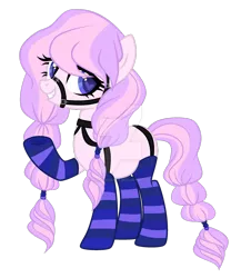 Size: 1280x1472 | Tagged: safe, artist:magicdarkart, derpibooru import, earth pony, pony, bridle, clothes, deviantart watermark, female, harness, heart eyes, mare, obtrusive watermark, simple background, socks, solo, striped socks, tack, transparent background, watermark, wingding eyes