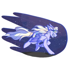 Size: 1000x850 | Tagged: safe, artist:uwus, derpibooru import, oc, oc:cloud streak, unofficial characters only, pegasus, pony, chest fluff, constricted pupils, crying, fly away dumbass, folded wings, gritted teeth, night, pinned ears, running, running away, shading, simple background, sky, solo, stars, terrified, transparent background, wings