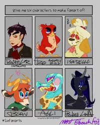 Size: 1080x1347 | Tagged: safe, artist:beach_fagz, derpibooru import, princess luna, alicorn, alligator, anthro, bird, deer, dog, human, pony, six fanarts, angry birds, animal crossing, anthro with ponies, bust, clothes, crossover, female, isabelle, makeup, male, mare, nightmare luna, open mouth, pathologic, sharp teeth, teeth