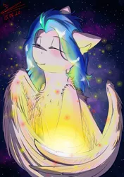 Size: 1200x1700 | Tagged: safe, artist:yuris, derpibooru import, oc, oc:tina, unofficial characters only, pegasus, pony, solo, space
