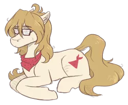 Size: 1700x1400 | Tagged: safe, artist:kikirdcz, derpibooru import, oc, oc:cocodrillo, pony, glasses, prone, simple background, solo, transparent background