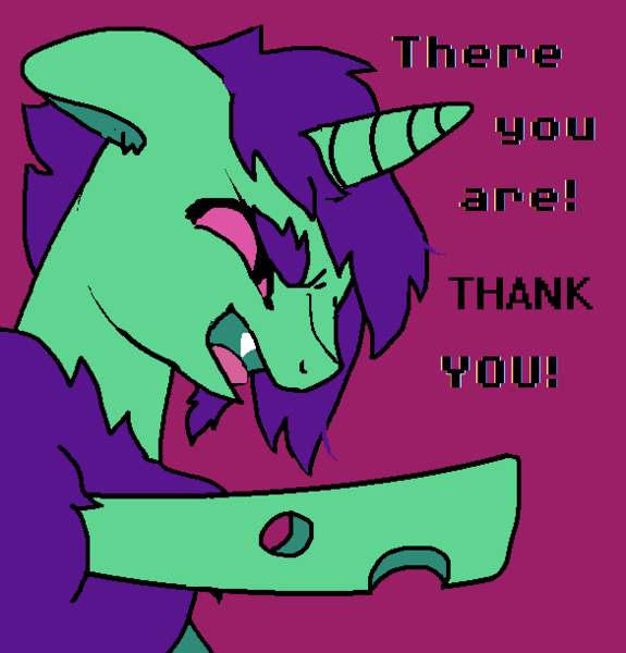 Size: 585x610 | Tagged: artist:buttercupsaiyan, changeling, derpibooru import, edit, green changeling, hybrid, insect, moth, mothpony, ms paint, oc, oc:cryptic, oc:pupa, original species, safe, smiling, thank you