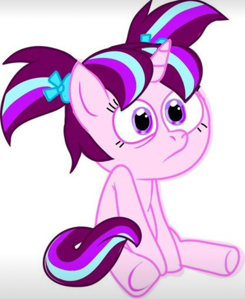 Size: 720x879 | Tagged: safe, derpibooru import, starlight glimmer, pony, unicorn, .mov, evil starlight, female, filly, hotdiggedydemon, pony.mov, sitting, style emulation