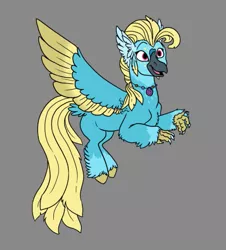 Size: 703x779 | Tagged: artist:phobicalbino, classical hippogriff, colored hooves, colored wings, colored wingtips, derpibooru import, flying, hippogriff, hippogriff oc, jewelry, necklace, oc, safe, solo, unnamed oc, unofficial characters only, wings