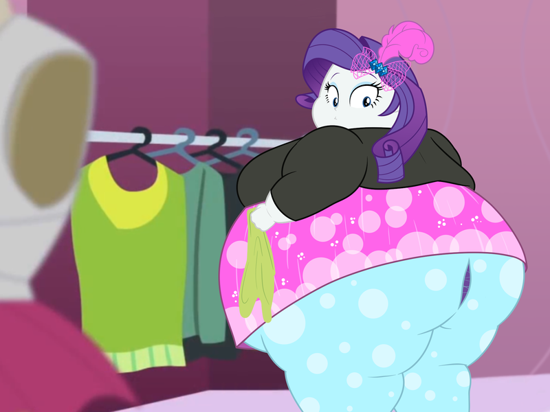 Size: 1920x1440 | Tagged: suggestive, artist:neongothic, derpibooru import, rarity, equestria girls, bbw, belly, big belly, big breasts, breasts, clothes, fat, fat boobs, looking back, morbidly obese, obese, raritubby, ripping clothes, solo, ssbbw, wardrobe malfunction, weight gain