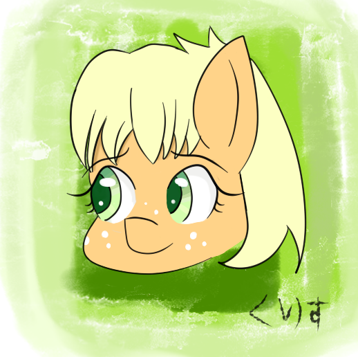 Size: 518x516 | Tagged: safe, artist:kurisunimii, derpibooru import, applejack, pony, alternate universe, cute, infp, nerd