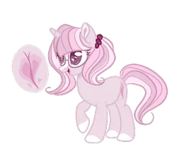 Size: 400x348 | Tagged: safe, artist:rose-moonlightowo, derpibooru import, oc, unofficial characters only, pony, unicorn, female, glasses, magic, magical lesbian spawn, mare, offspring, parent:fluttershy, parent:twilight sparkle, parents:twishy, simple background, solo, transparent background