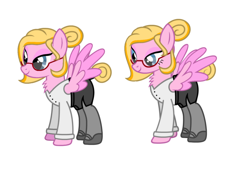 Size: 1291x939 | Tagged: safe, artist:shelikof launch, derpibooru import, oc, oc:miss karen, unofficial characters only, pegasus, pony, business suit, businessmare, chest fluff, clothes, glasses, mane bun, secretary, simple background, socks, stockings, tail bun, thigh highs, transparent background