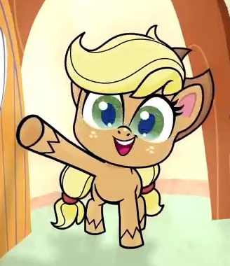 Size: 328x380 | Tagged: safe, derpibooru import, screencap, applejack, earth pony, pony, my little pony: pony life, the trail less trotten, spoiler:pony life s01e07, cropped, cute, jackabetes, smiling, solo