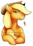 Size: 560x785 | Tagged: safe, artist:erroremma, derpibooru import, applejack, earth pony, pony, simple background, solo, straw in mouth, transparent background