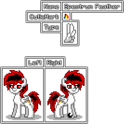 Size: 400x400 | Tagged: safe, derpibooru import, oc, oc:spectrum feather, unofficial characters only, pegasus, pony, pony town, cutie mark, male, pixel art, reference sheet, simple background, solo, sprite, transparent background