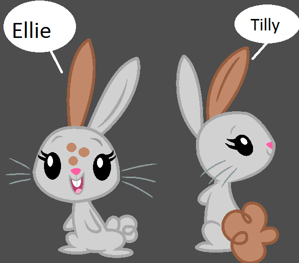 Size: 598x527 | Tagged: animal, artist:exterminator2003, derpibooru import, dog, female, hybrid, oc, oc:ellie, oc:tilly, parent:angel bunny, parent:winona, rabbit, safe, siblings, sisters