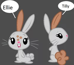 Size: 598x527 | Tagged: animal, artist:exterminator2003, derpibooru import, dog, female, hybrid, oc, oc:ellie, oc:tilly, parent:angel bunny, parent:winona, rabbit, safe, siblings, sisters