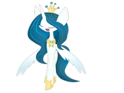 Size: 1600x1200 | Tagged: alicorn, artist:luckyclau, derpibooru import, eyes closed, open mouth, princess chrysalis, queen chrysalis, safe, simple background, solo, tall alicorn, transparent background