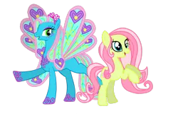 Size: 2881x2081 | Tagged: safe, artist:cutesieart, derpibooru import, oc, oc:ellie the peacock princess, oc:flower blossom, unofficial characters only, earth pony, earth pony oc, obscene amounts of sparkle, simple background, sparkelpone, transparent background