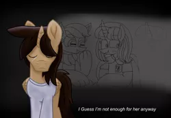 Size: 7000x4830 | Tagged: alicorn, alicorn oc, alone, artist:ejlightning007arts, artist:徐詩珮, clothes, crying, dark, derpibooru import, erased from existence, horn, left out, oc, oc:ej, oc:hsu amity, oc:rainbow eevee, sad, safe, shirt, unofficial characters only, wings