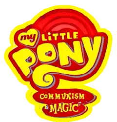 Size: 937x977 | Tagged: safe, derpibooru import, edit, editor:joeydr, communism, meme, my little pony logo, needs more jpeg, no pony, simple background, transparent background