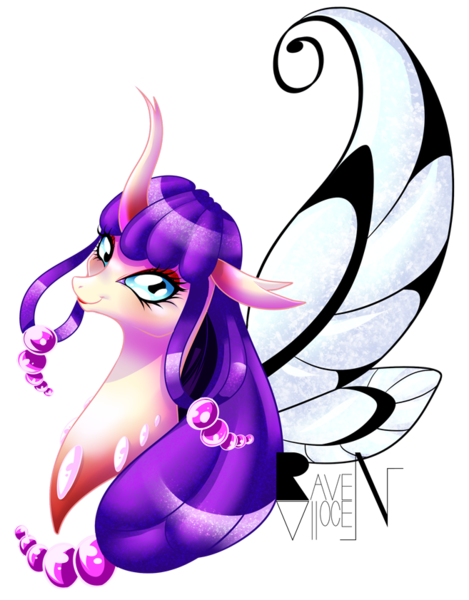 Size: 657x841 | Tagged: artist:allocen, butterfly wings, changeling, derpibooru import, oc, oc:papillon, reformed, safe, simple background, solo, transparent background, unofficial characters only, wings