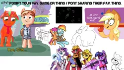 Size: 1920x1080 | Tagged: safe, artist:ponyhell, derpibooru import, applejack, big macintosh, rainbow dash, rarity, scootaloo, twilight sparkle, elephant, pony, apple, ar15, asteroids, atg 2020, baguette, bread, chainsaw, crossover, food, gun, handgun, left 4 dead 2, moral orel, newbie artist training grounds, pistol, sword, tied up, weapon