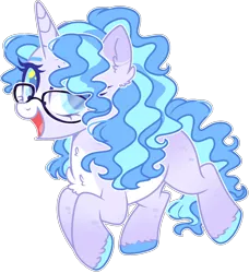 Size: 1930x2115 | Tagged: safe, artist:kurosawakuro, derpibooru import, oc, unofficial characters only, pony, unicorn, cute, female, glasses, magical lesbian spawn, mare, ocbetes, offspring, parent:pinkie pie, parent:vinyl scratch, parents:vinylpie, simple background, solo, transparent background