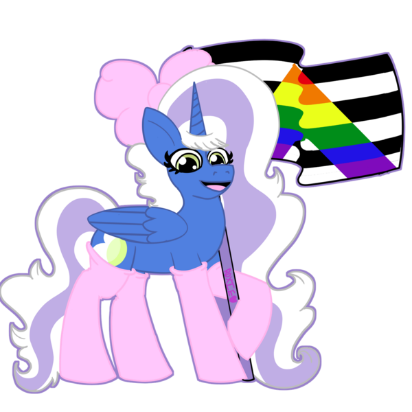 Size: 1280x1280 | Tagged: alicorn, alicorn oc, artist:missroxielove, bow, clothes, derpibooru import, female, hair bow, horn, mare, oc, oc:fleurbelle, pride, pride flag, pride month, safe, simple background, socks, transparent background, wings, yellow eyes