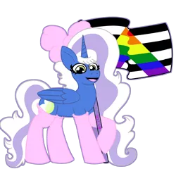 Size: 1280x1280 | Tagged: alicorn, alicorn oc, artist:missroxielove, bow, clothes, derpibooru import, female, hair bow, horn, mare, oc, oc:fleurbelle, pride, pride flag, pride month, safe, simple background, socks, transparent background, wings, yellow eyes