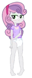 Size: 220x533 | Tagged: suggestive, artist:apony4u, artist:nightred15, derpibooru import, edit, edited edit, sweetie belle, equestria girls, abdl, barefoot, blushing, breasts, clothes, cute, cutie mark diapers, diaper, diaper fetish, eyelashes, feet, fetish, holding arm, shirt, simple background, transparent background, vector