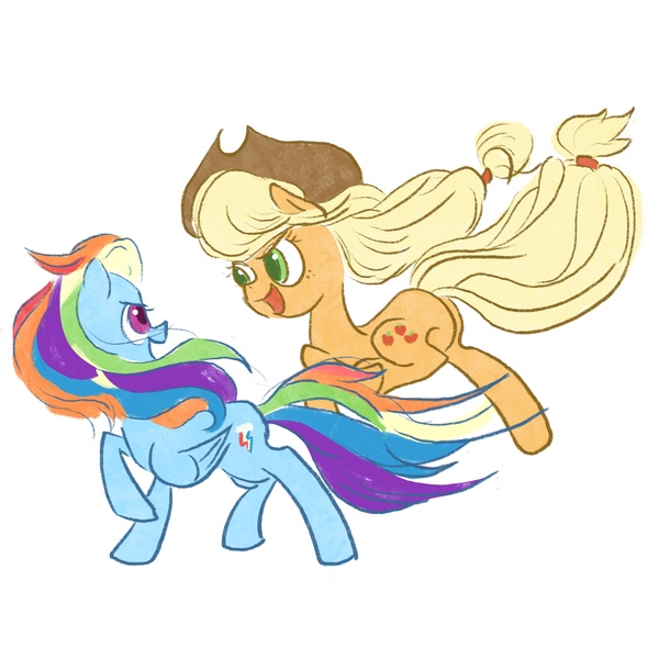 Size: 3000x3000 | Tagged: safe, artist:laya-21, derpibooru import, applejack, rainbow dash, appledash, female, lesbian, shipping, simple background