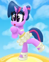 Size: 1600x2000 | Tagged: safe, artist:llamalauncher, derpibooru import, twilight sparkle, twilight sparkle (alicorn), alicorn, pony, ballerina, clothes, cloud, solo, tutu, twilarina