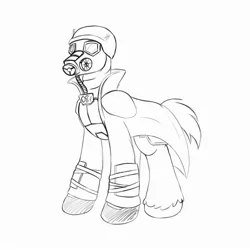 Size: 2000x2000 | Tagged: safe, artist:redquoz, derpibooru import, oc, earth pony, bulletproof vest, clothes, earth pony oc, fallout, fallout: new vegas, gas mask, helmet, male, mask, ncr ranger, newbie artist training grounds, solo, stallion, trenchcoat