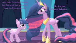 Size: 1920x1080 | Tagged: safe, artist:red4567, derpibooru import, princess twilight 2.0, twilight sparkle, twilight sparkle (alicorn), alicorn, pony, the last problem, 3d, atg 2020, crown, dialogue, ethereal hair, ethereal mane, ethereal tail, hoof shoes, jewelry, necklace, newbie artist training grounds, ponidox, regalia, self paradox, self ponidox, sfm pony, size difference, source filmmaker, this will end in twilighting, tiara, time paradox