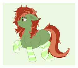 Size: 1988x1744 | Tagged: suggestive, artist:thewindking, color edit, derpibooru import, edit, oc, oc:withania nightshade, unofficial characters only, earth pony, original species, plant pony, chubby, clothes, colored, earth pony oc, female, mare, missing cutie mark, plant, simple background, socks, solo, striped socks