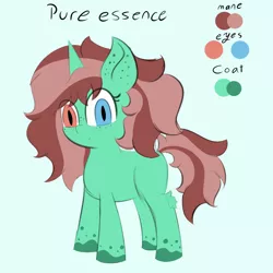 Size: 1750x1750 | Tagged: safe, artist:vanifl, derpibooru import, oc, oc:pure essence, unofficial characters only, pony, unicorn, ear freckles, female, filly, freckles, heterochromia, reference sheet