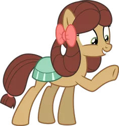 Size: 4000x4235 | Tagged: safe, artist:melisareb, derpibooru import, yona, ponified, earth pony, pony, she's all yak, .svg available, absurd resolution, cute, female, inkscape, mare, pony yona, raised hoof, ribbon, show accurate, simple background, smiling, solo, species swap, transparent background, vector, yonadorable