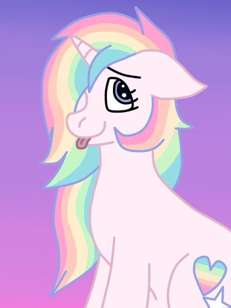 Size: 900x1200 | Tagged: safe, artist:insanity-w0lf, derpibooru import, oc, oc:wishful thinking, unicorn, solo, sticking tongue out, tongue out