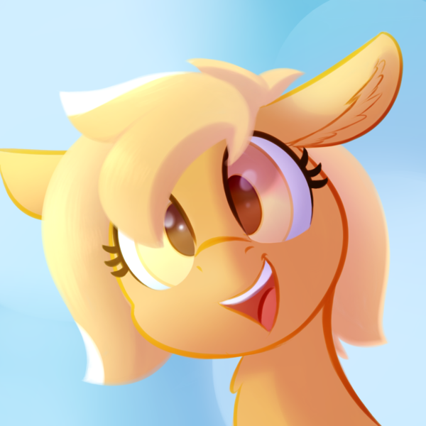 Size: 1000x1000 | Tagged: safe, artist:silshadnic, deleted from derpibooru, derpibooru import, oc, oc:mareota, unofficial characters only, pony, bust, chest fluff, ear fluff, female, floppy ears, looking at you, mare, portrait, smiling, solo