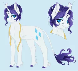 Size: 1914x1745 | Tagged: safe, artist:nyota71, derpibooru import, rarity, pony, unicorn, alternate design, alternate hairstyle, colored hooves, colored pupils, ear fluff, eyeshadow, female, hair bun, leonine tail, makeup, mare, measuring tape, pencil, redesign, simple background, smiling, solo