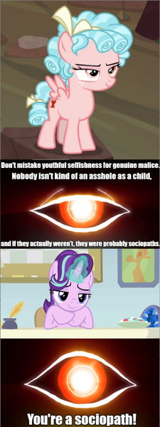 Size: 640x1708 | Tagged: abuse, alucard, cozybuse, cozy glow, derpibooru import, edit, edited screencap, glimmerbuse, hellsing ultimate abridged, marks for effort, safe, screencap, starlight glimmer, text