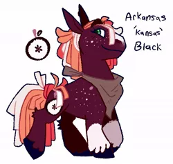 Size: 1024x973 | Tagged: safe, artist:babypaste, derpibooru import, oc, oc:arkansas black, earth pony, pony, female, freckles, mare, neckerchief, offspring, parent:big macintosh, simple background, solo, white background