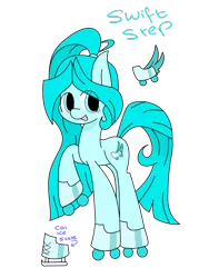 Size: 2121x2828 | Tagged: safe, artist:solstacesong, derpibooru import, oc, oc:swift step, earth pony, earth pony oc, ice skates, skates, solo