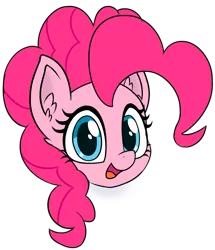 Size: 1864x2172 | Tagged: safe, alternate version, artist:czu, derpibooru import, pinkie pie, pony, bust, cute, diapinkes, head only, looking at you, open mouth, portrait, simple background, smiling, solo, transparent background