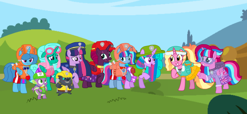 Size: 2340x1080 | Tagged: safe, artist:徐詩珮, derpibooru import, fizzlepop berrytwist, glitter drops, grubber, luster dawn, spike, spring rain, tempest shadow, twilight sparkle, twilight sparkle (alicorn), oc, oc:bubble sparkle, oc:nova sparkle, oc:velvet berrytwist, alicorn, pony, bubbleverse, series:sprglitemplight diary, series:sprglitemplight life jacket days, series:springshadowdrops diary, series:springshadowdrops life jacket days, my little pony: the movie, adopted offspring, alicornified, alternate universe, base used, bisexual, broken horn, chase (paw patrol), clothes, cute, everest (paw patrol), female, glitterbetes, glittercorn, glitterlight, glittershadow, horn, lesbian, lifeguard, lifeguard spring rain, luster dawn is sprglitemplight's daughter, magical lesbian spawn, magical threesome spawn, marshall (paw patrol), mother and child, mother and daughter, multiple parents, next generation, offspring, parent:glitter drops, parent:spring rain, parent:tempest shadow, parent:twilight sparkle, parents:glittershadow, parents:sprglitemplight, parents:springdrops, parents:springshadow, parents:springshadowdrops, paw patrol, polyamory, race swap, shipping, siblings, sisters, skye (paw patrol), sprglitemplight, springbetes, springcorn, springdrops, springlight, springshadow, springshadowdrops, tempestbetes, tempesticorn, tempestlight, tracker (paw patrol), zuma (paw patrol)
